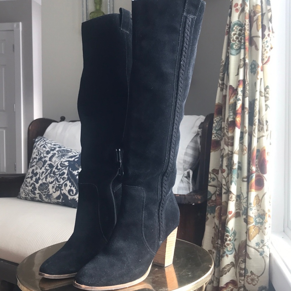 Dolce Vita Suede Braided Heeled Boots